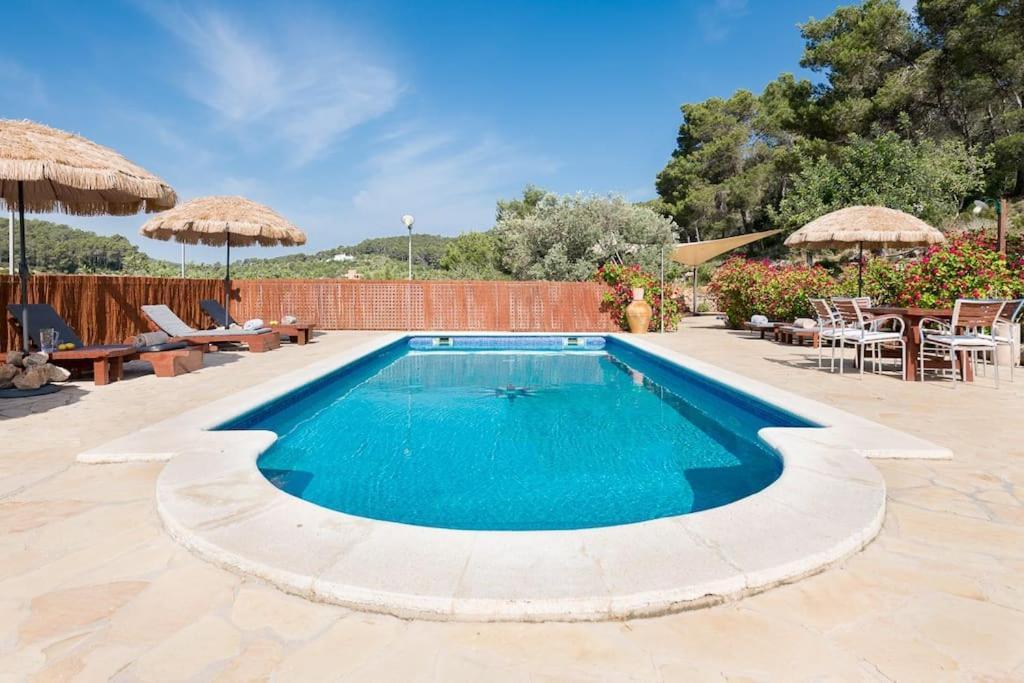 Casa Can Lluc Con Piscina, Jardin Y Vista Al Campo Sant Miquel De Balansat Exterior foto